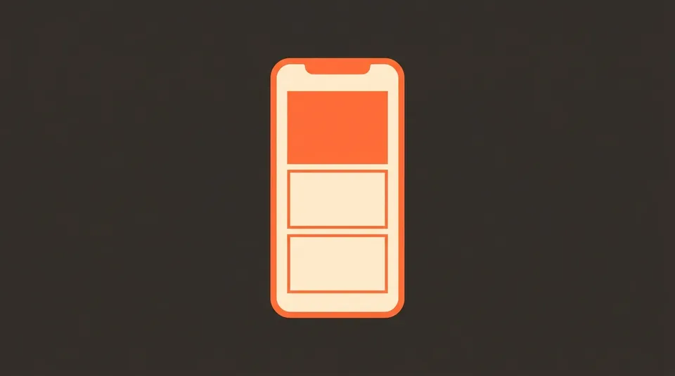 Illustration of a smartphone with wireframe layout blocks, representing mobile-first design