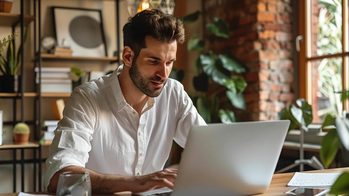 Man working on a laptop in a bright, modern workspace, illustrating the importance of local